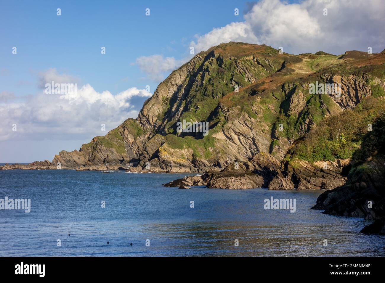 Typical cliffs on the North Devon coast Stock Photo