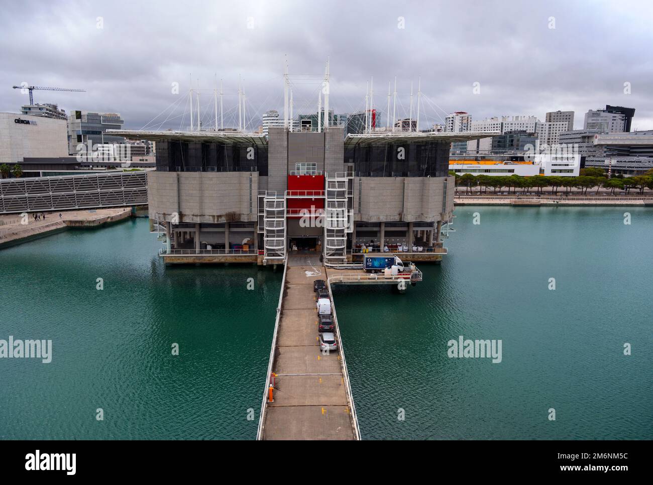View of the oceanário de Lisboa building at Lisbon, Portugal, the ...
