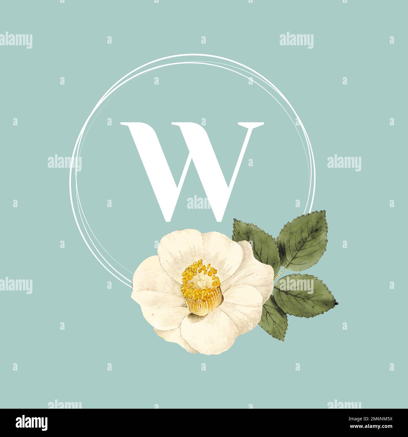 Floral round frame design vector Stock Vector