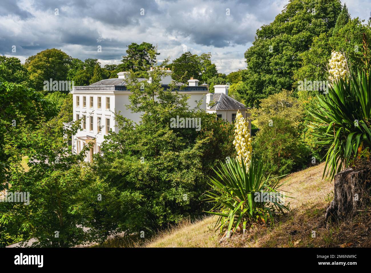 Greenway Hous and Garden over River Dart, Home of Agatha Christie, Greenway, Galmpton, Devon, England Stock Photo