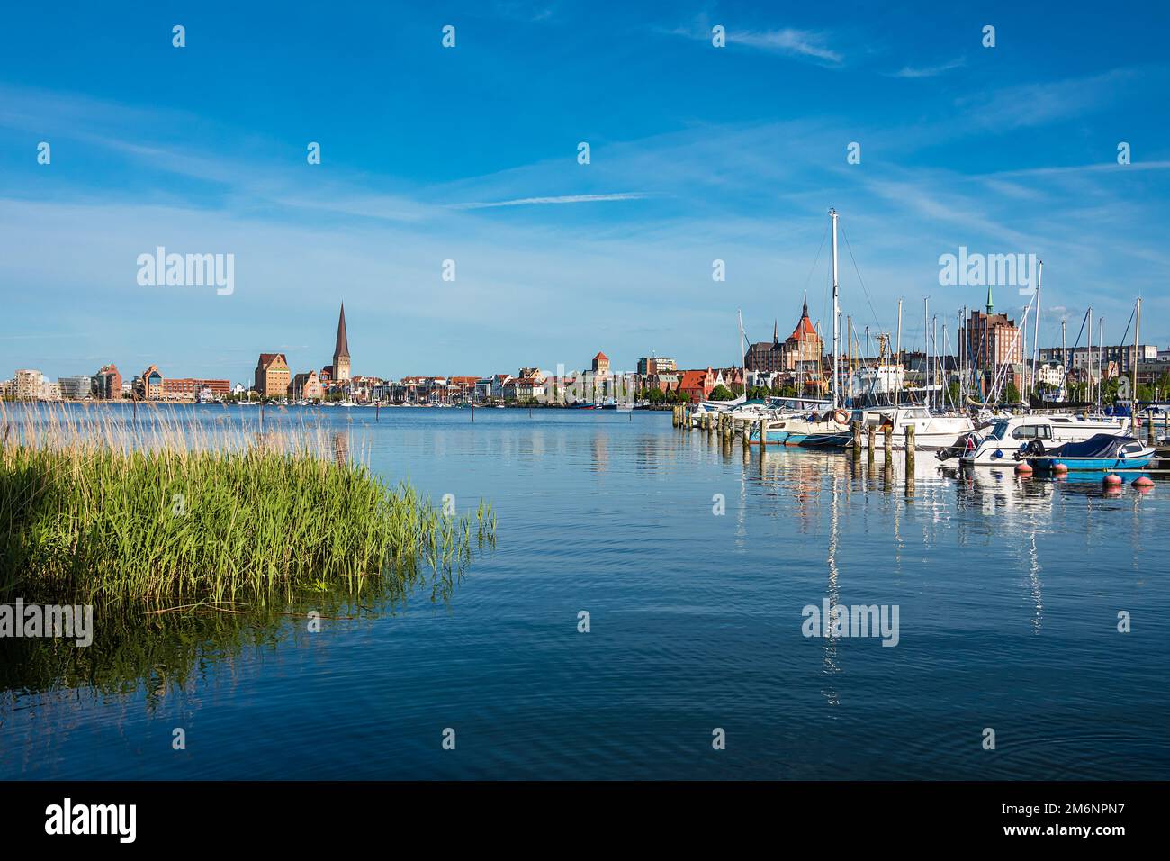 View From Gehlsdorf Across The Warnow River To The Hanseatic City Of