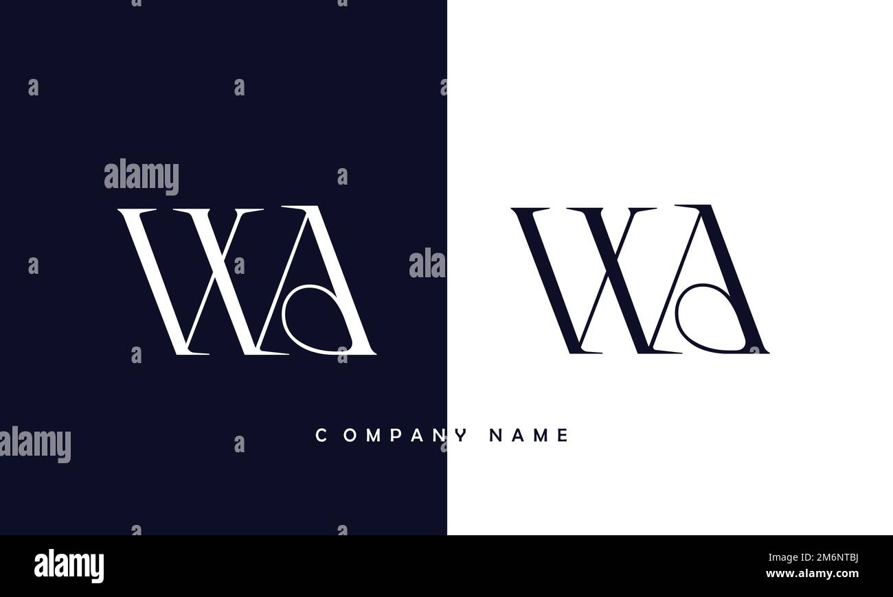 WA, AW Abstract Letters Logo Monogram Stock Vector