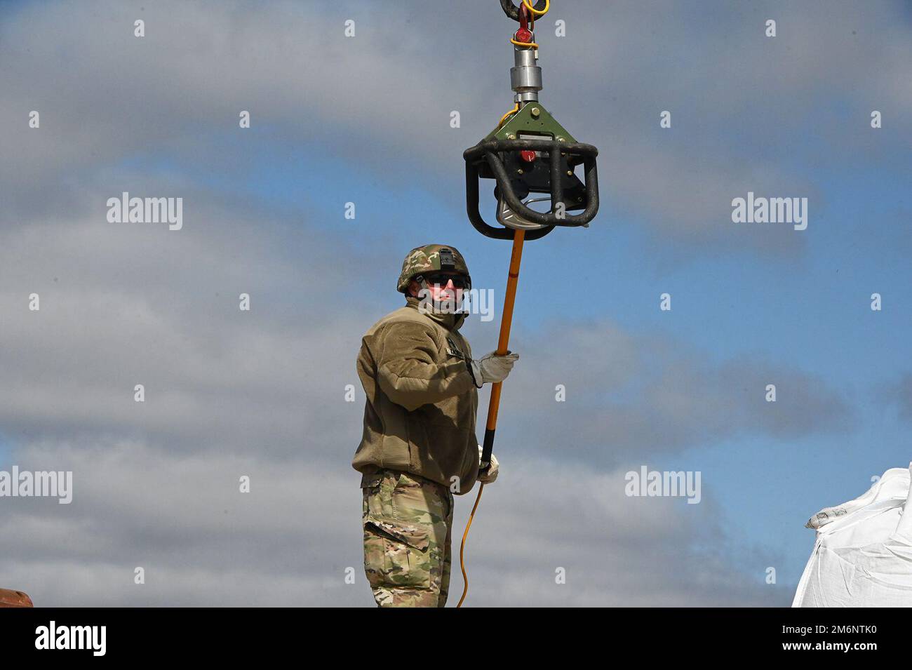 North Dakota Army National Guard Aviators operating two Black Hawk