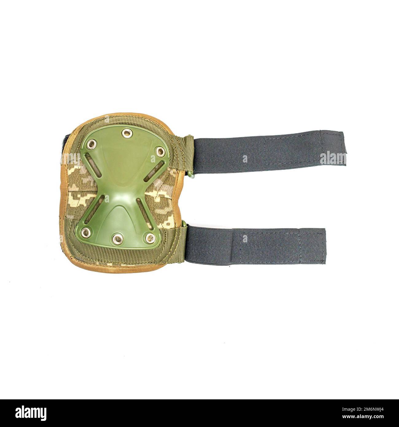 Plastic knee pad for military on white background Stock Photo - Alamy