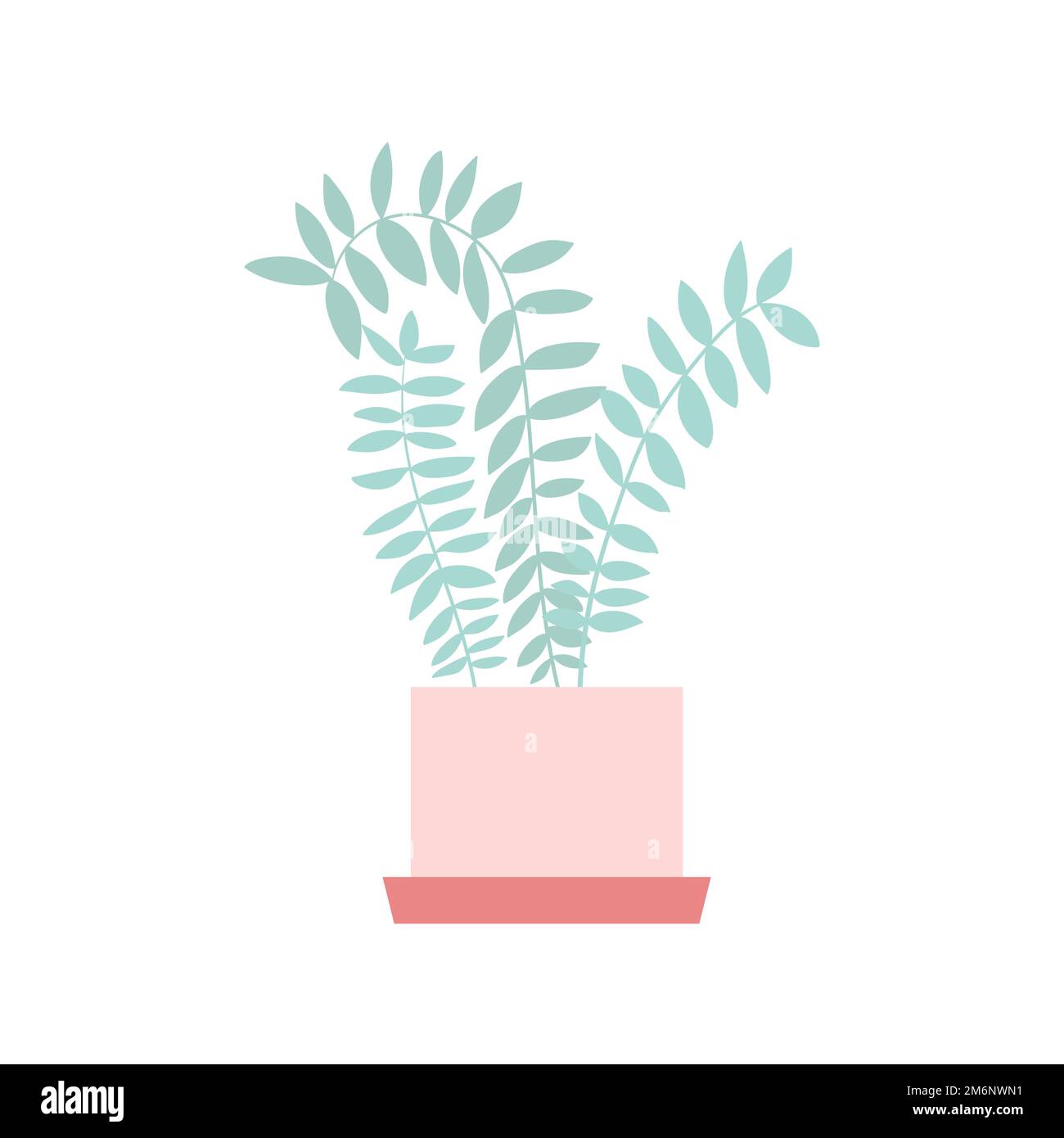 Houseplant in ceramic pot vector illustration Stock Vector Image & Art ...