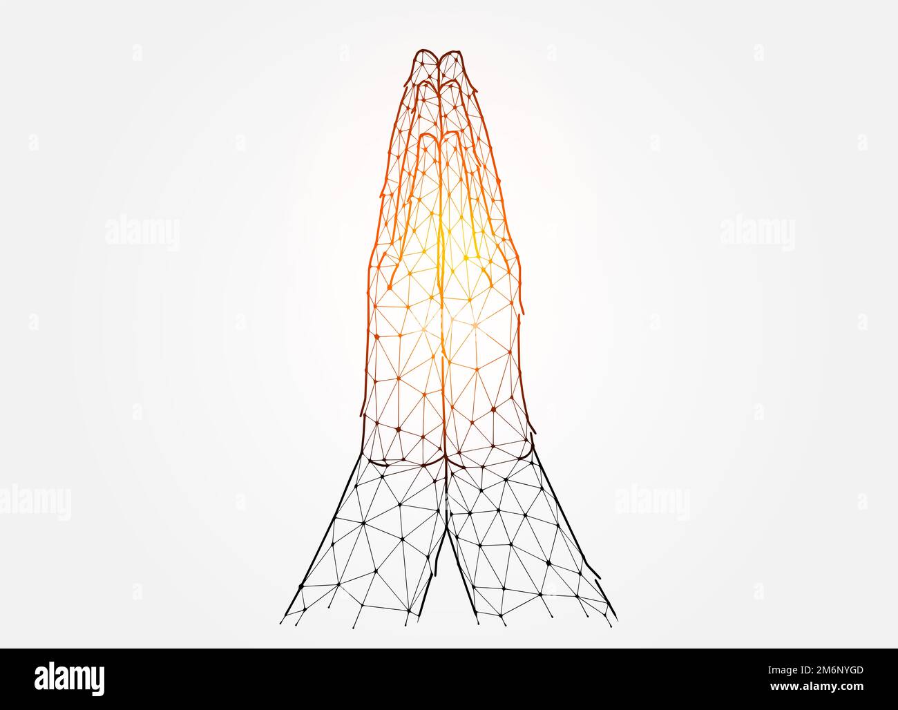 Religious hand gesture concept. Polygonal vector illustration of