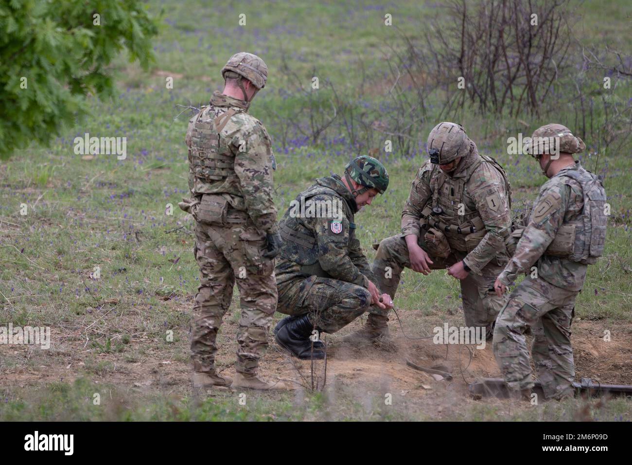 U.S. Army Soldiers assigned to Alpha Company, 1st Engineer Battalion ...