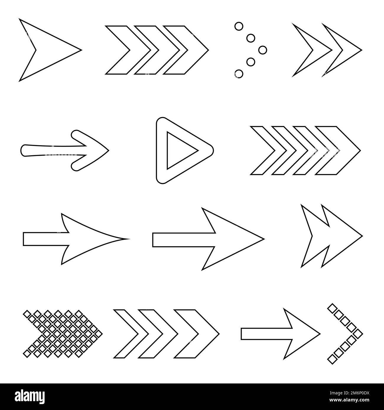 Icon Set of Flat Arrows on White. Isolated Arrow Icon Collection for ...