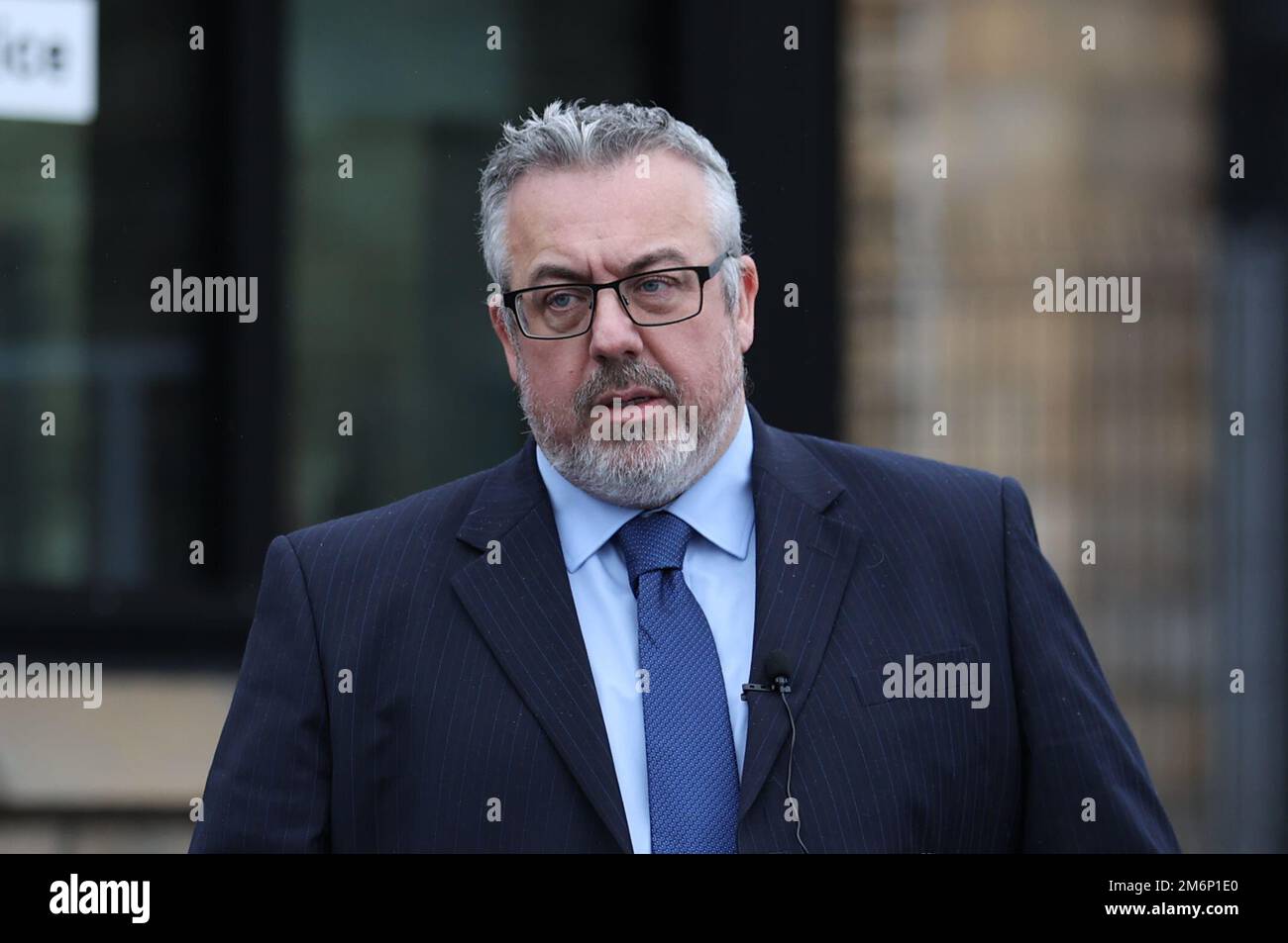 Detective Chief Inspector Neil McGuinness from the PSNI arriving to