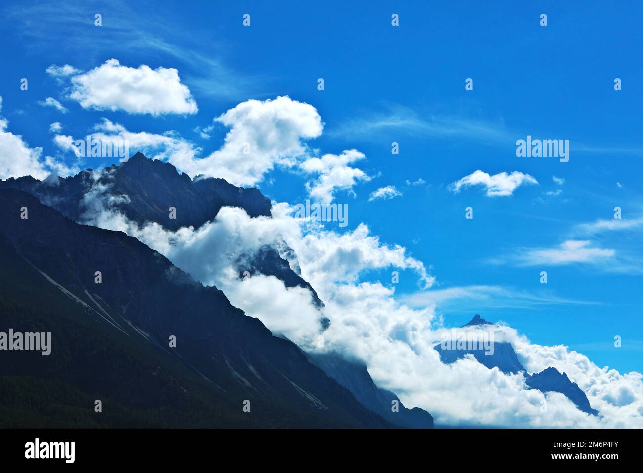 Landscape with clouds and mountains, Italian Dolomite Stock Photo - Alamy