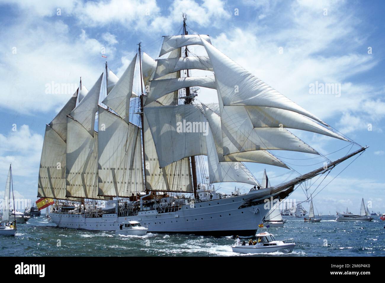 Spanish Navy topsail schooner Juan Sebastian de Elcano, Cadiz, 2000 ...