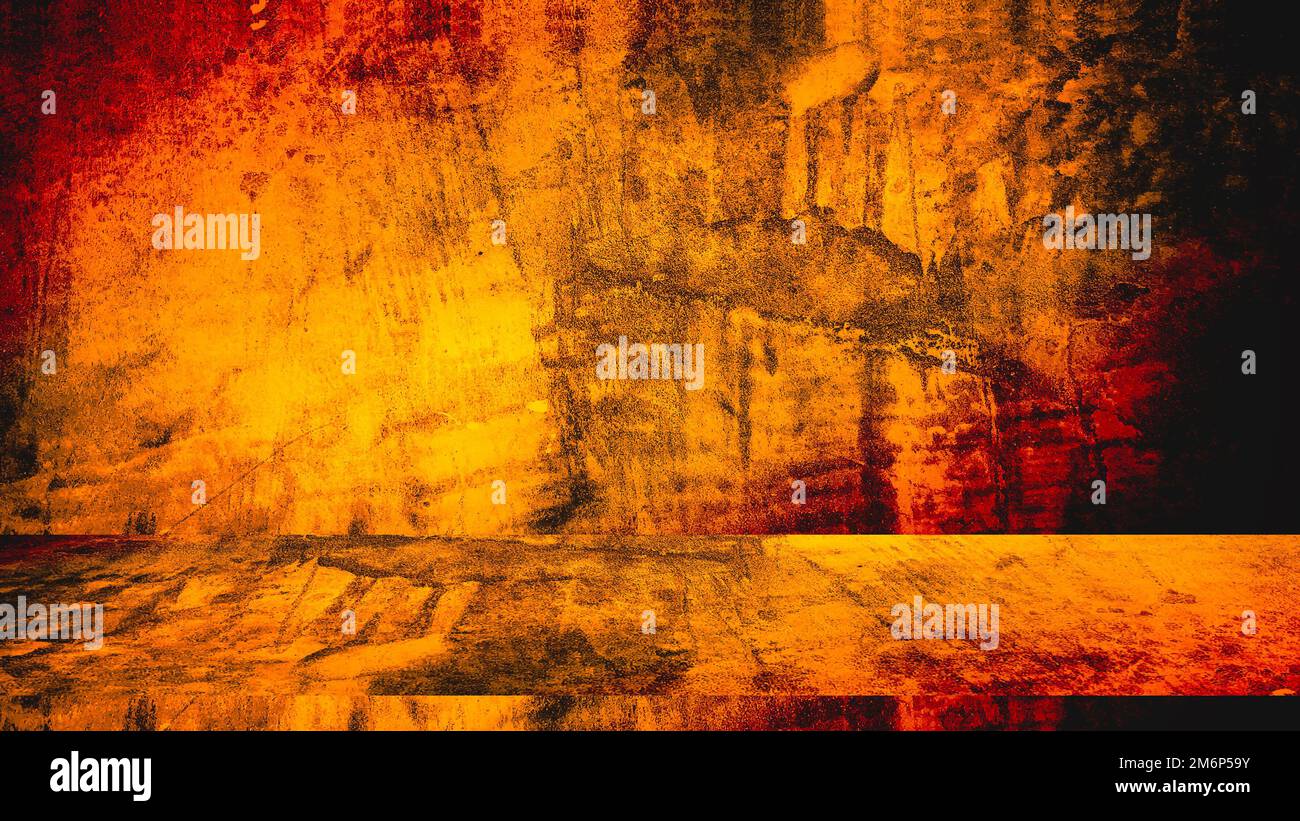Abstract gold stucco wall texture, plaster yellow pattern background. Stock Photo