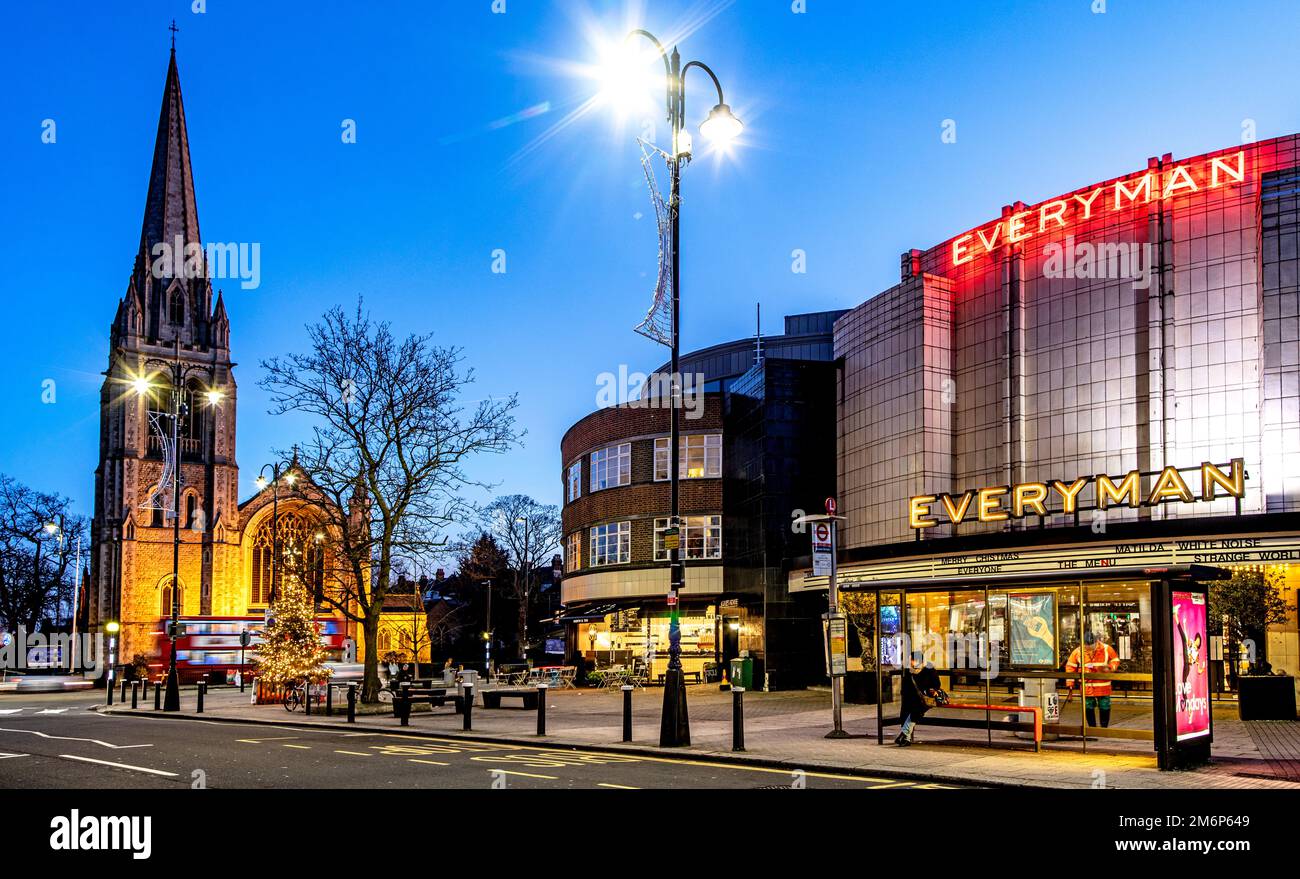 St. James Church at Christmas Muswell Hill London UK Stock Photo