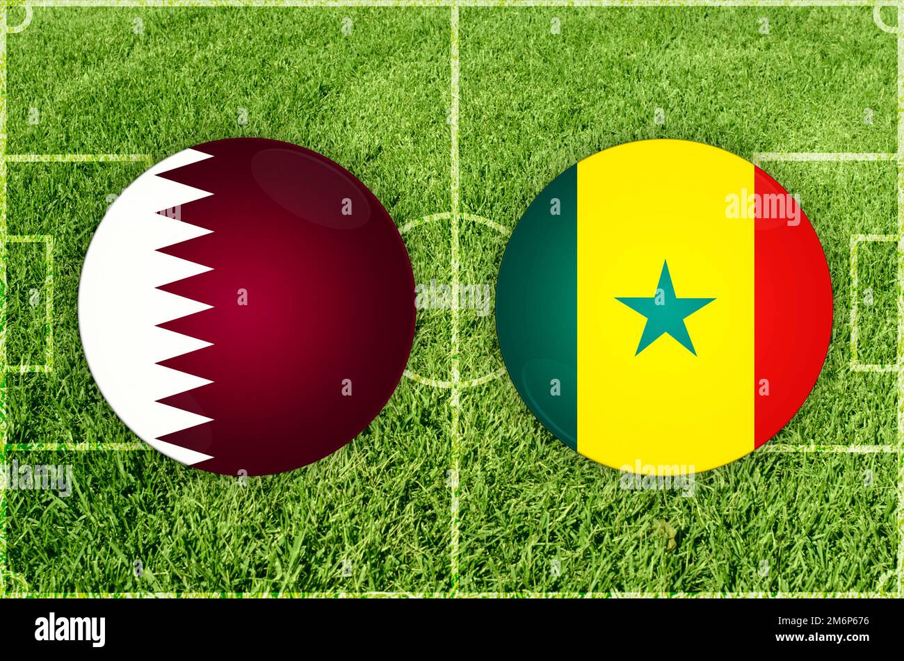 Qatar vs Senegal football match Stock Photo Alamy