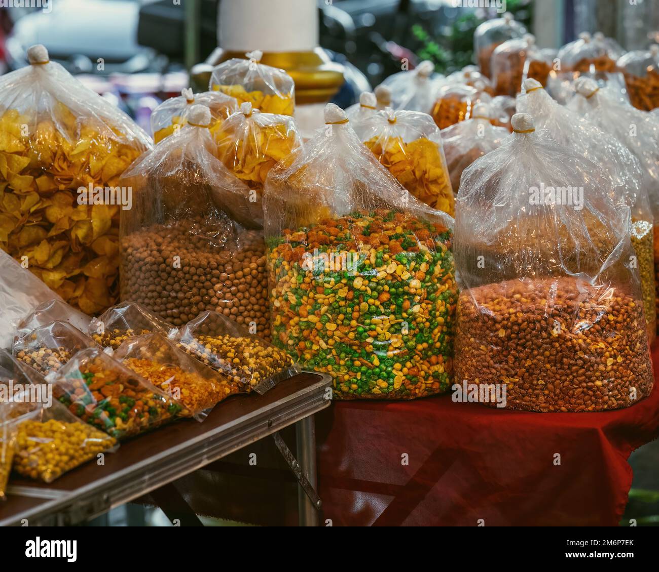 Mixed nuts for sale at the Indian local market Stock Photo Alamy
