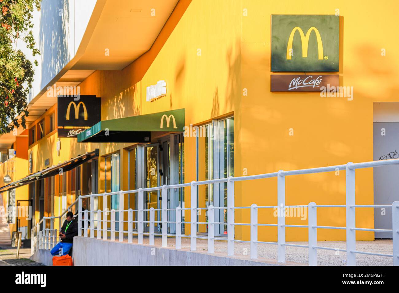 McDonald s entrance at Parque of Nacoes in Lisbon, Portugal Stock Photo