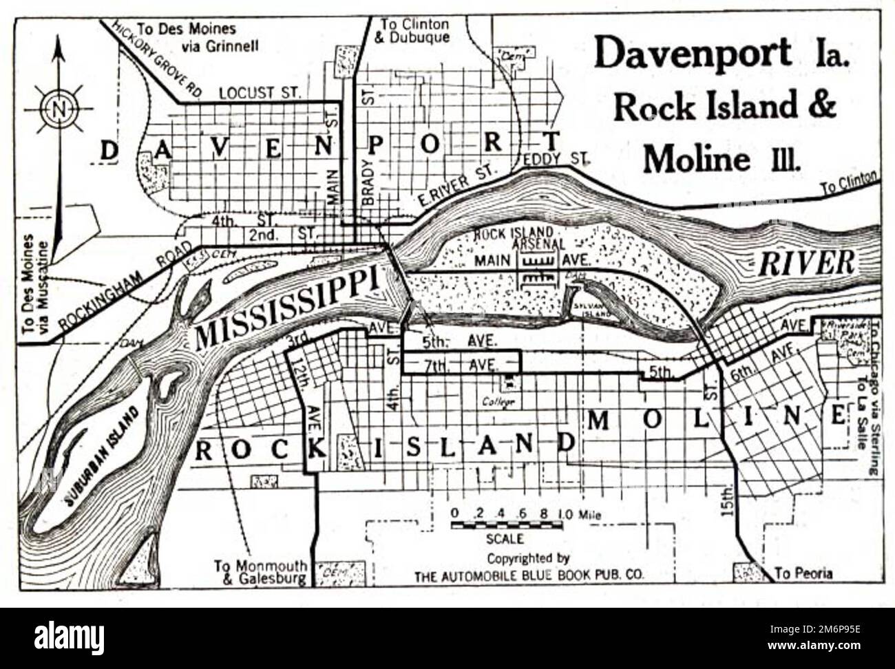 Map of the "Tri-Cities" in 1919 Stock Photo - Alamy