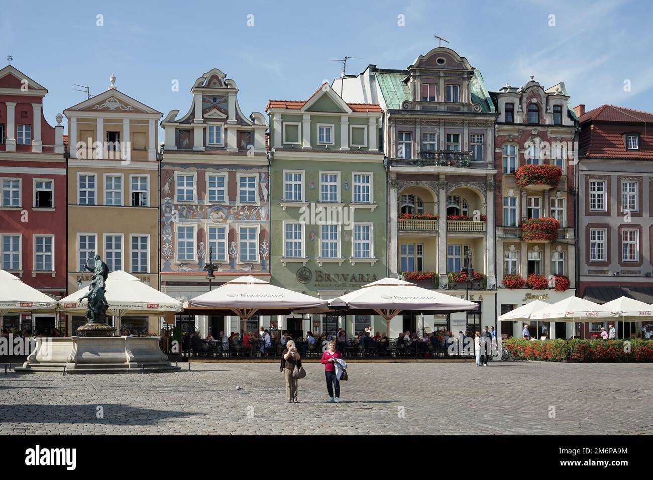 Row of multicoloured houses in Poznan Stock Photo