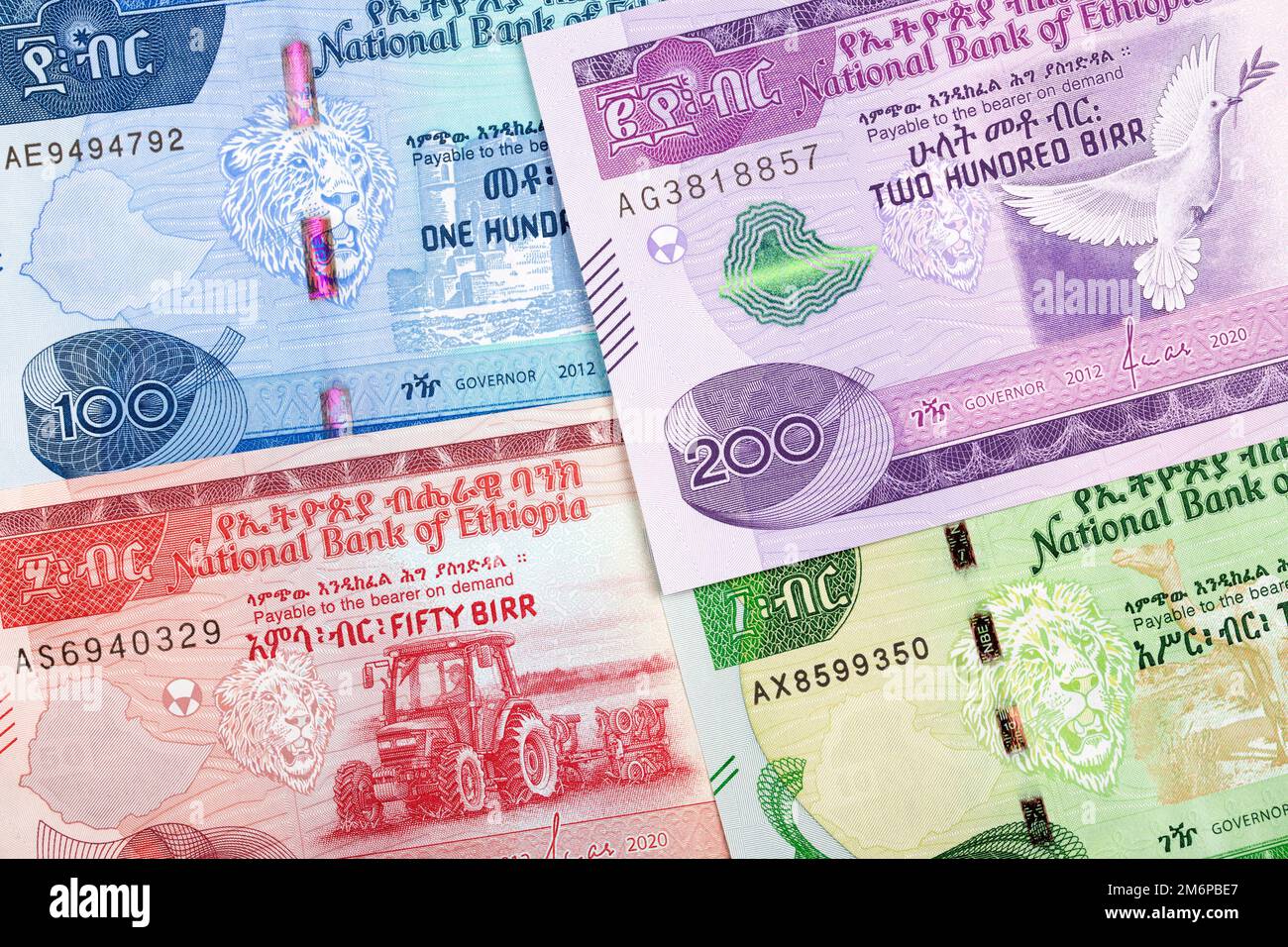 Ethiopian money a business background with new series of banknotes