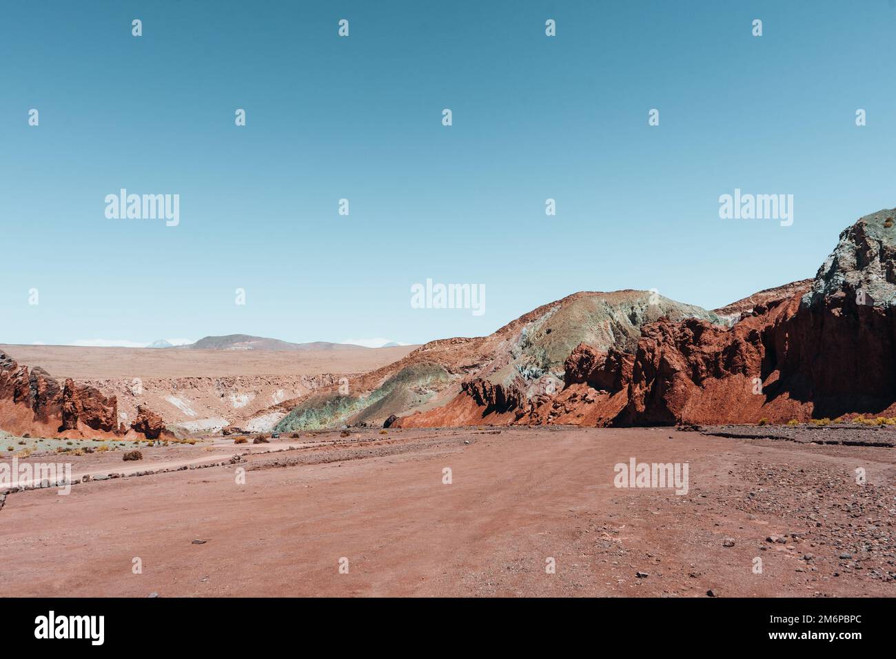 Rainbow Valley red rocks in San Pedro de Atacama Desert Chile Stock Photo