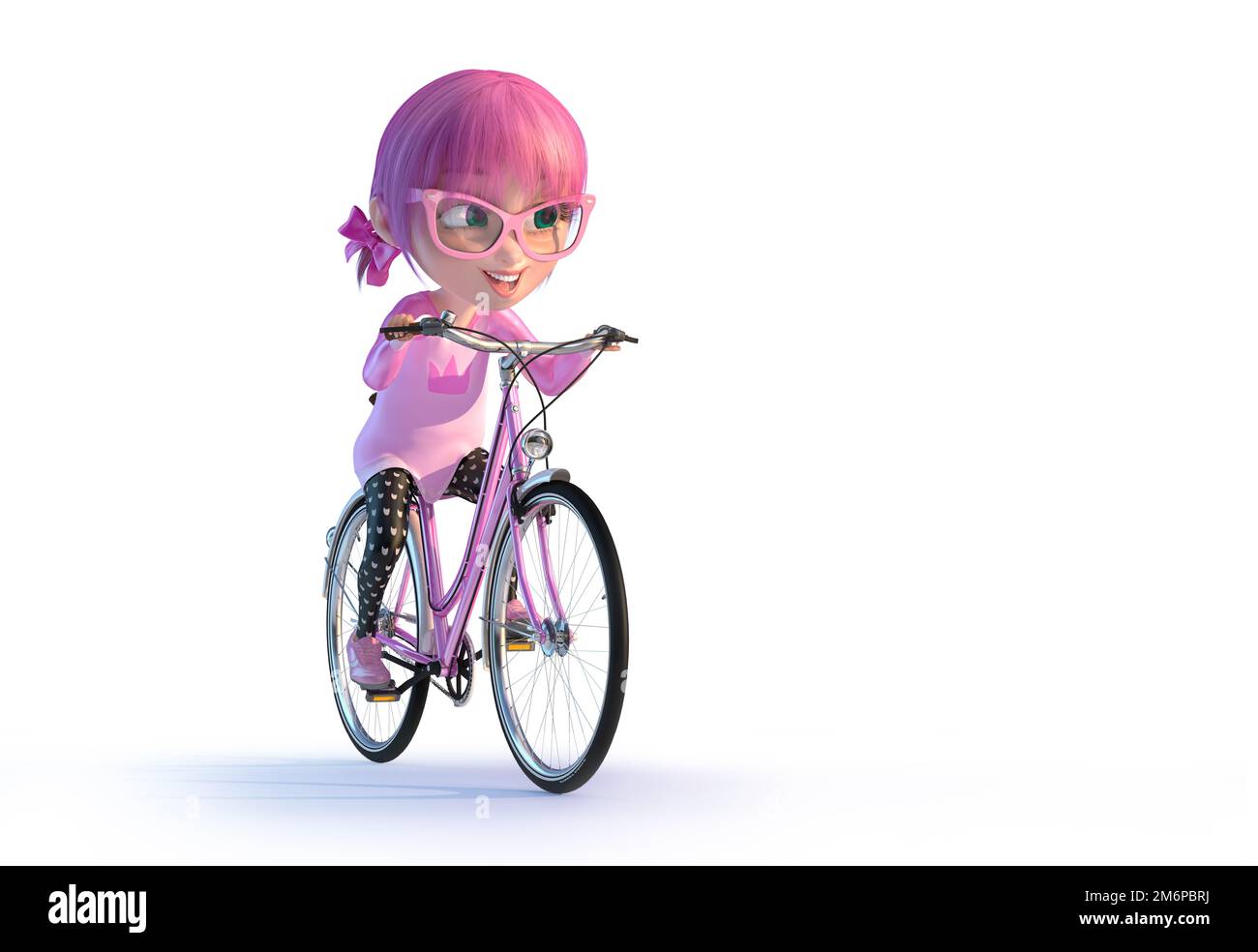 Cartoon girl on a bike hi-res stock photography and images - Alamy
