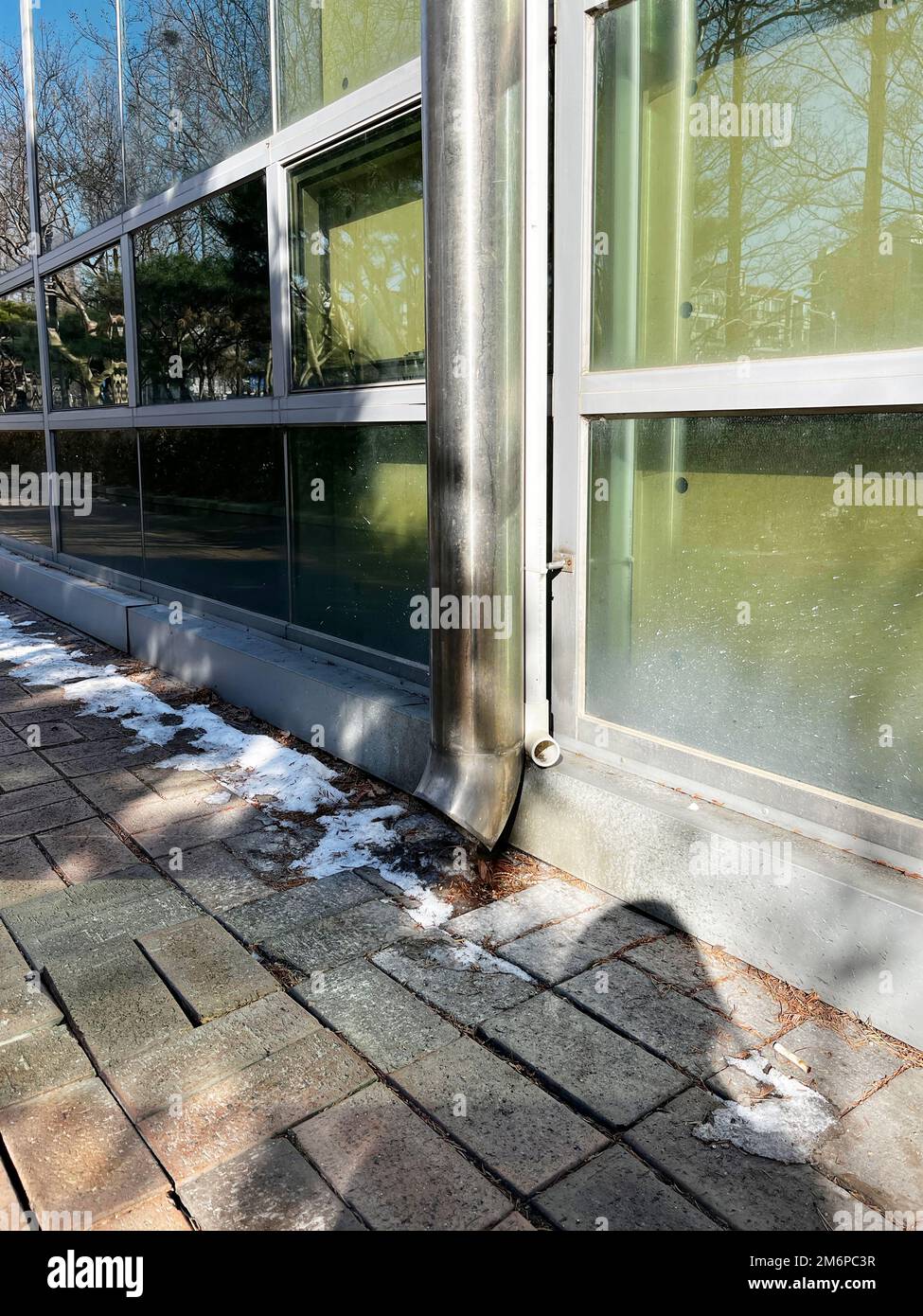 Drainpipe of building Stock Photo