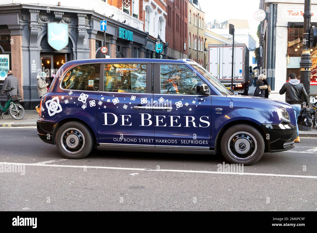De Beers advert ad on the side of a London taxi in Central London UK December 2022 England Great Britain  KATHY DEWITT Stock Photo