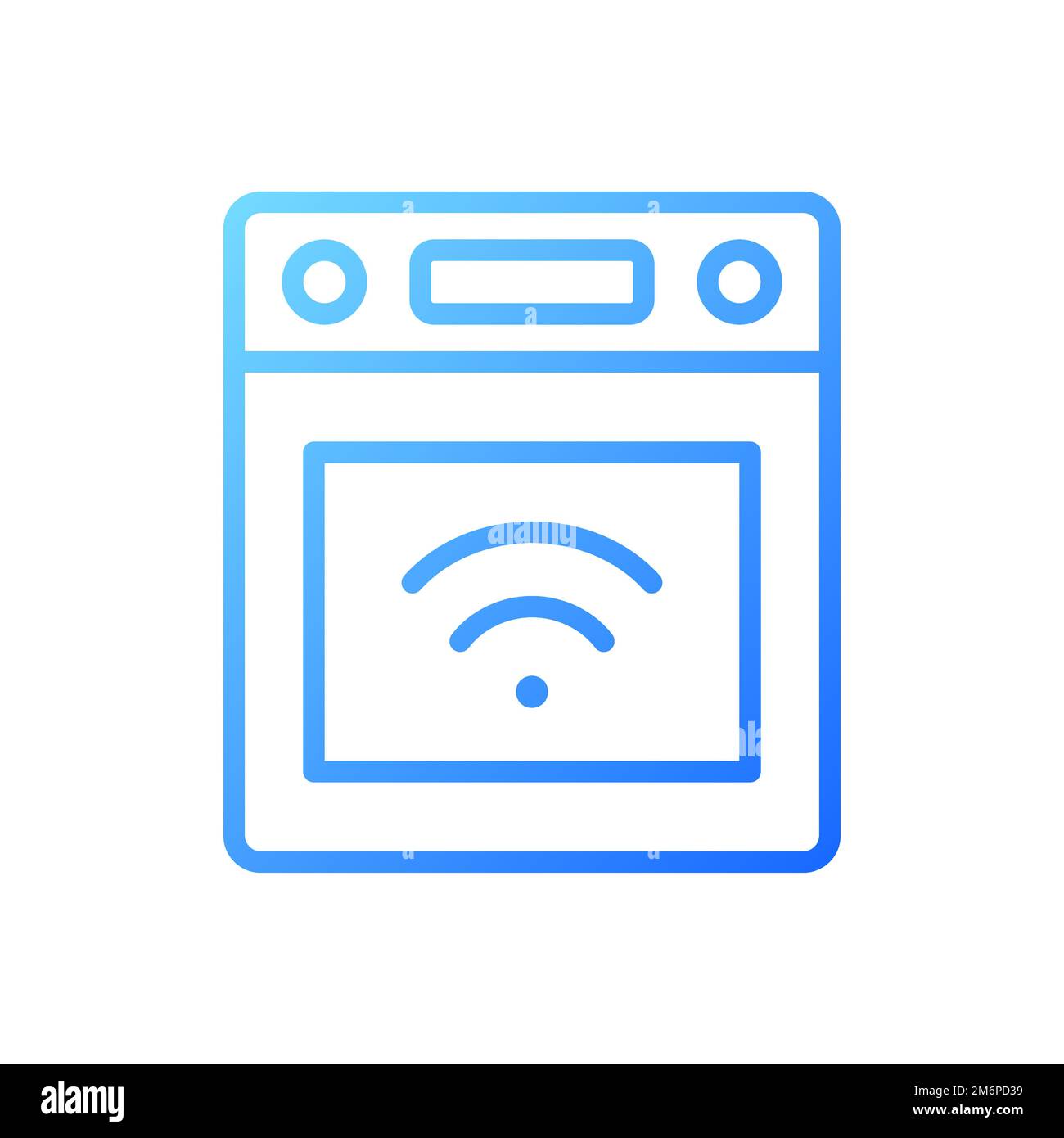 Smart stove pixel perfect gradient linear vector icon Stock Vector
