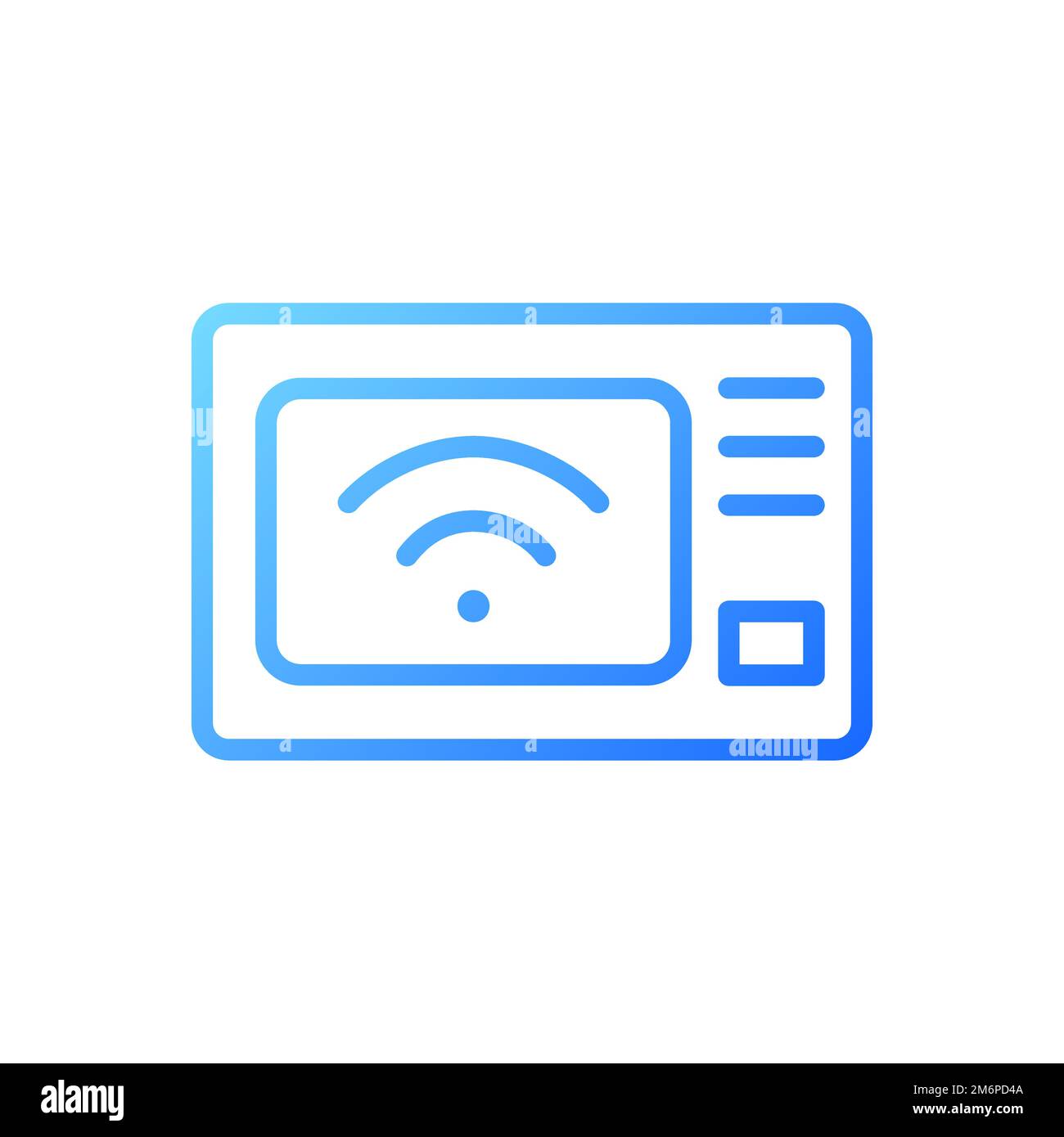 Smart microwave oven pixel perfect gradient linear vector icon Stock Vector