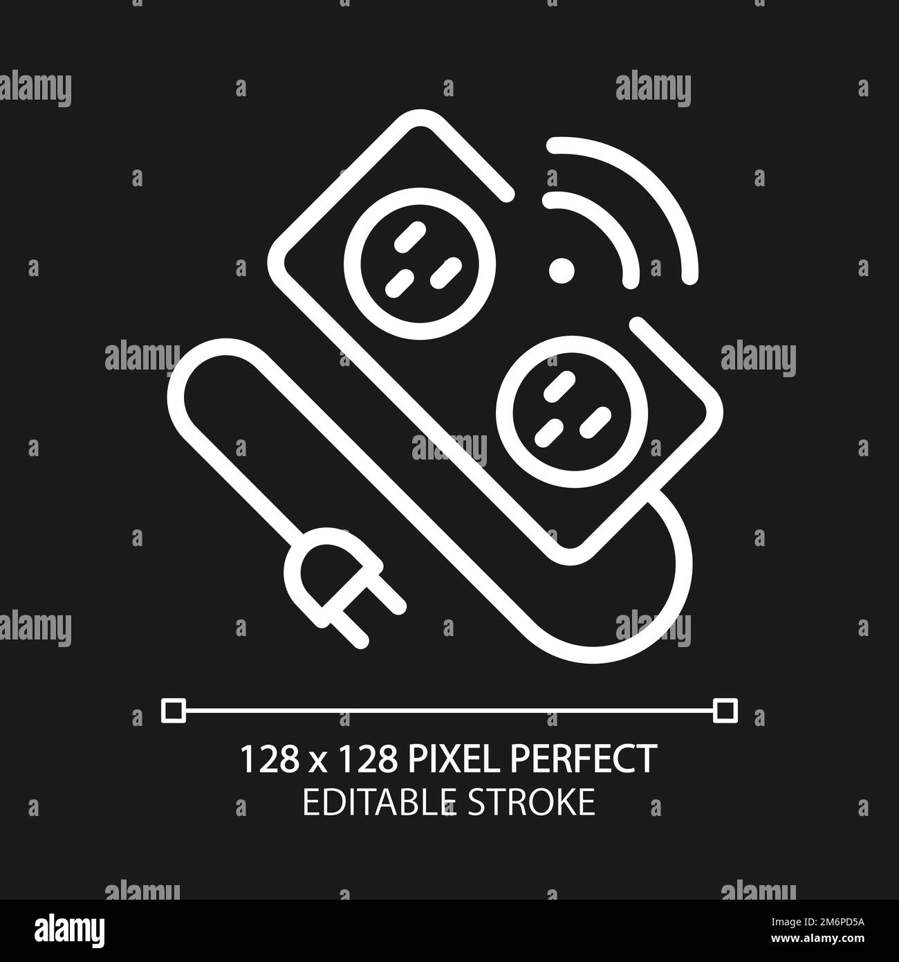 Smart Power Strip Pixel Perfect White Linear Icon For Dark Theme Stock Vector Image And Art Alamy 4021