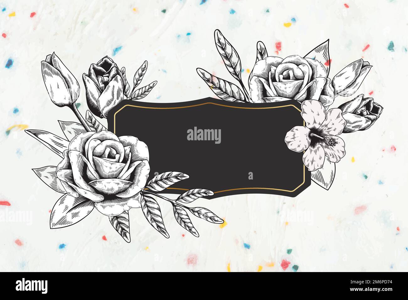 Floral frame on white background vector Stock Vector Image & Art - Alamy