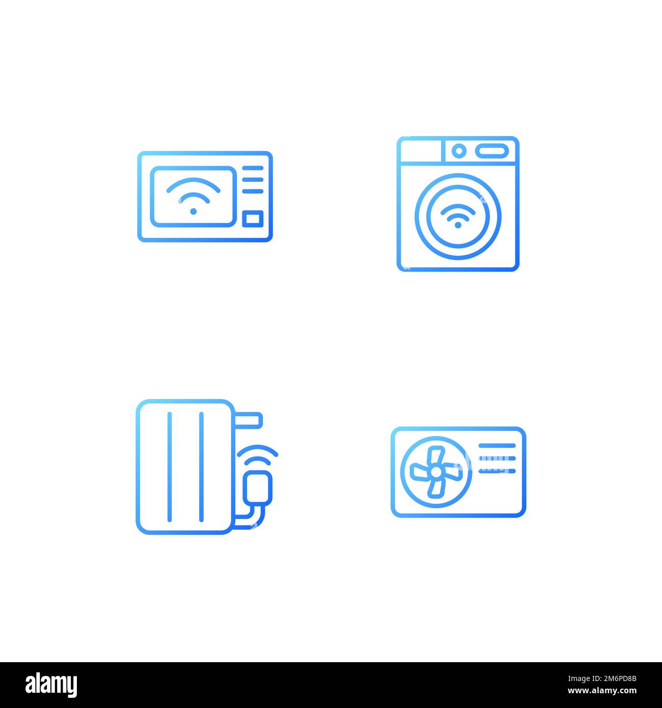 Automated electric appliances pixel perfect gradient linear vector icons set Stock Vector