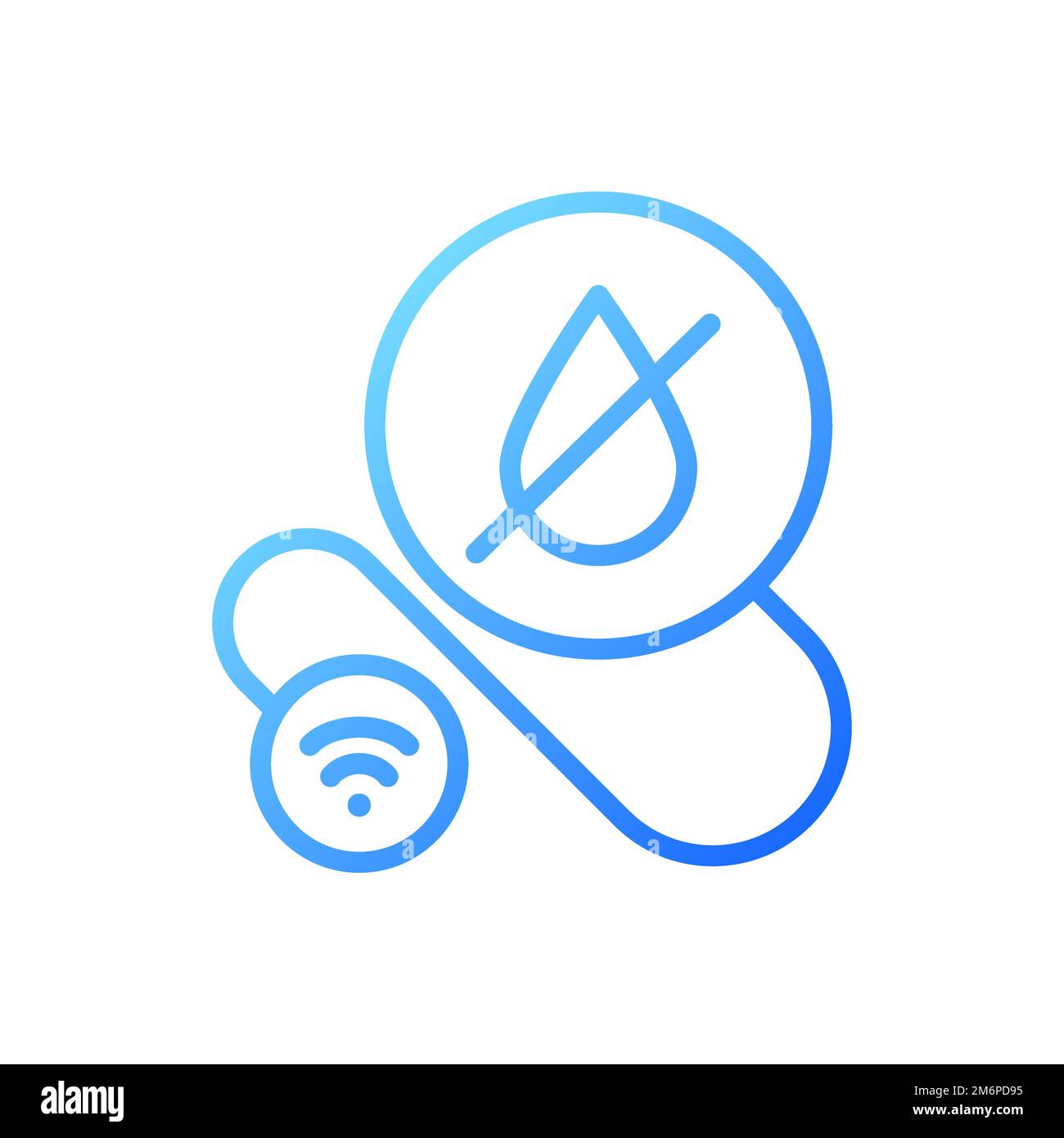 Smart leak detector pixel perfect gradient linear vector icon Stock Vector