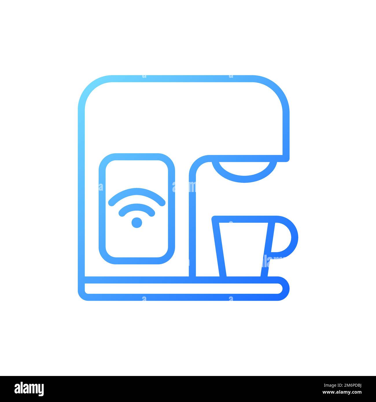 Smart coffee machine pixel perfect gradient linear vector icon Stock Vector