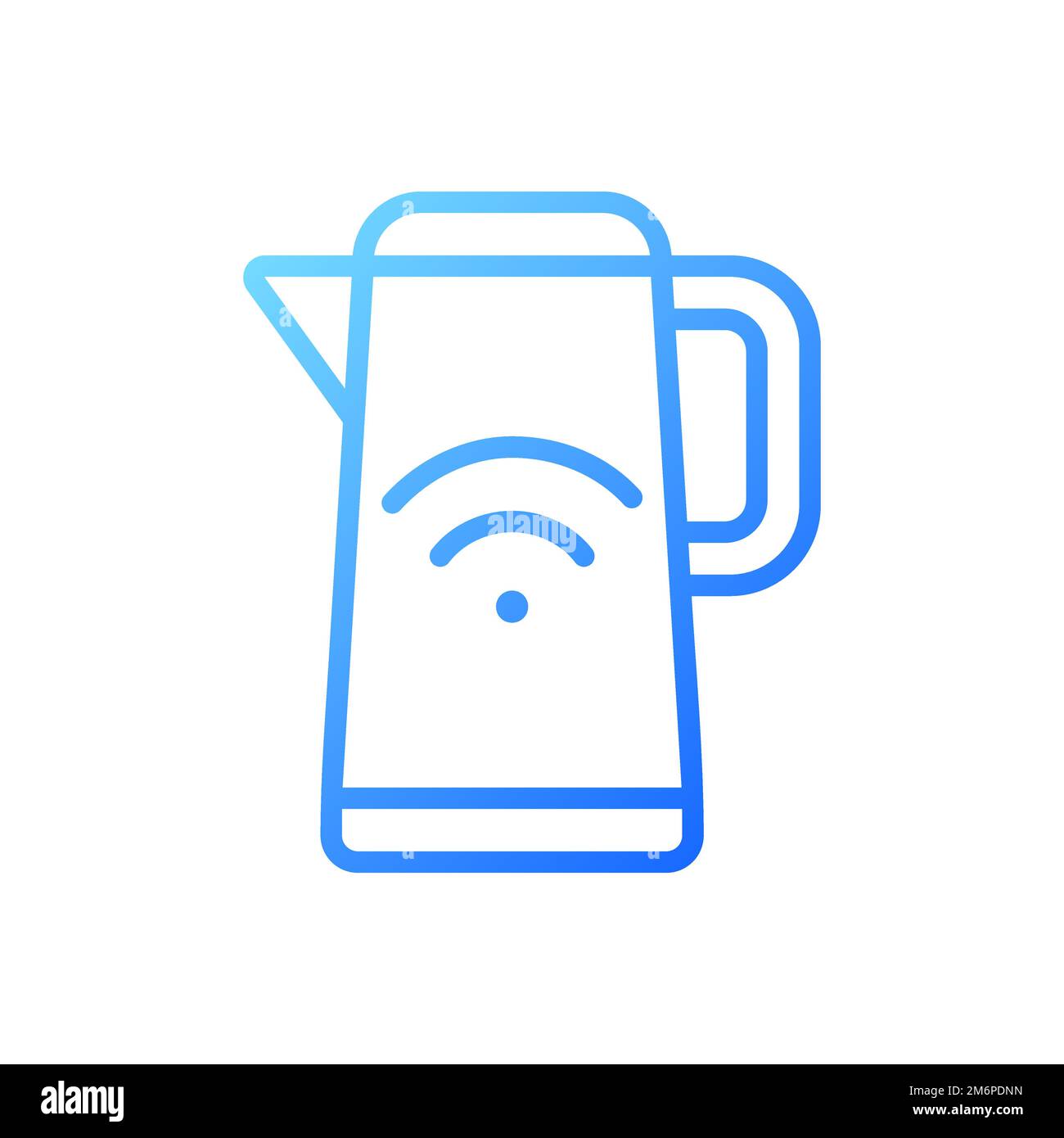 Smart kettle pixel perfect gradient linear vector icon Stock Vector