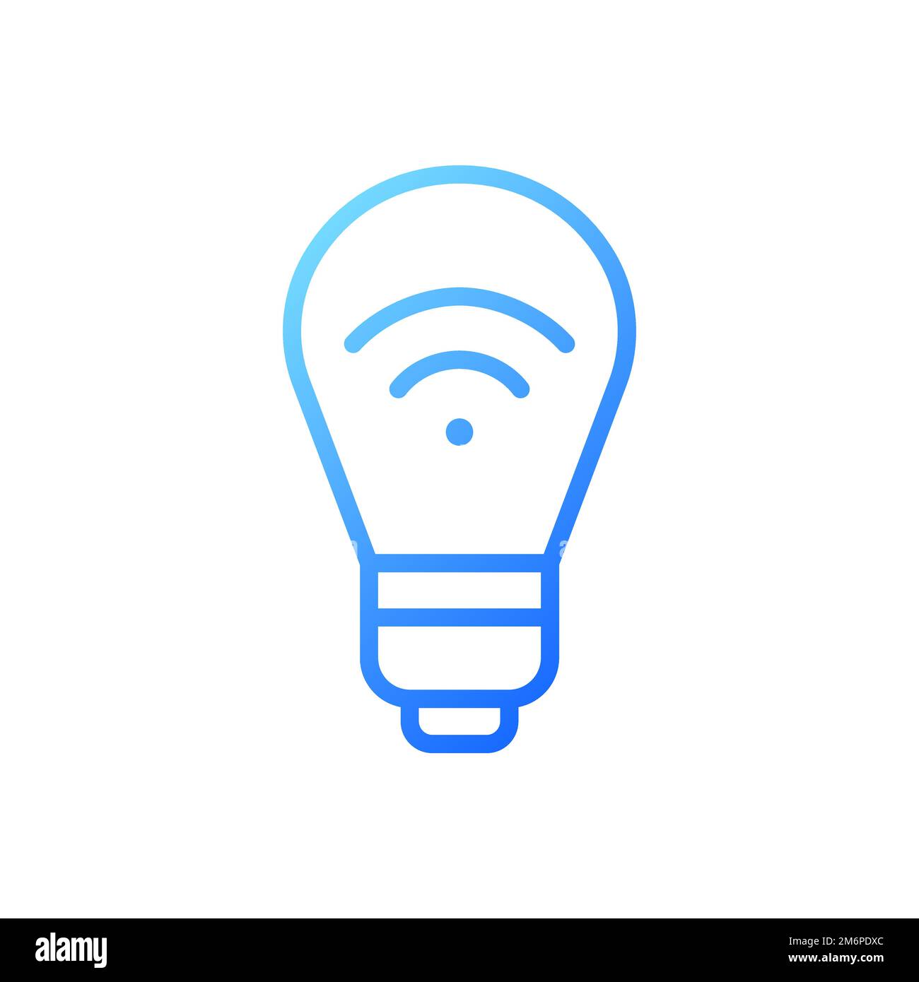 Smart light bulb pixel perfect gradient linear vector icon Stock Vector