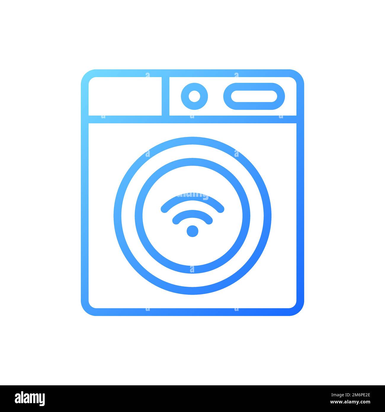 Smart washing machine pixel perfect gradient linear vector icon Stock Vector