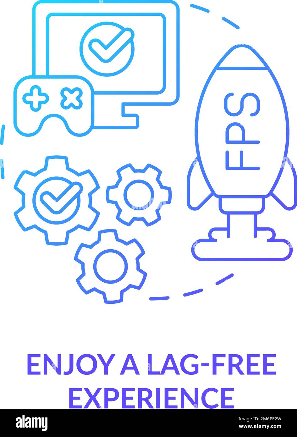 Enjoy lag-free experience blue gradient concept icon Stock Vector