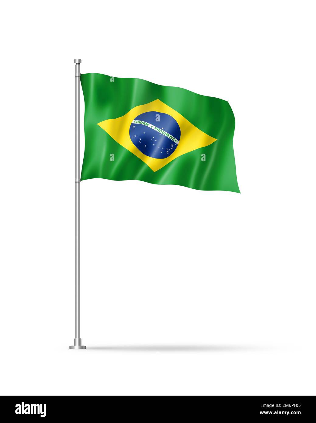 Brazilian flag isolated on white Stock Photo - Alamy
