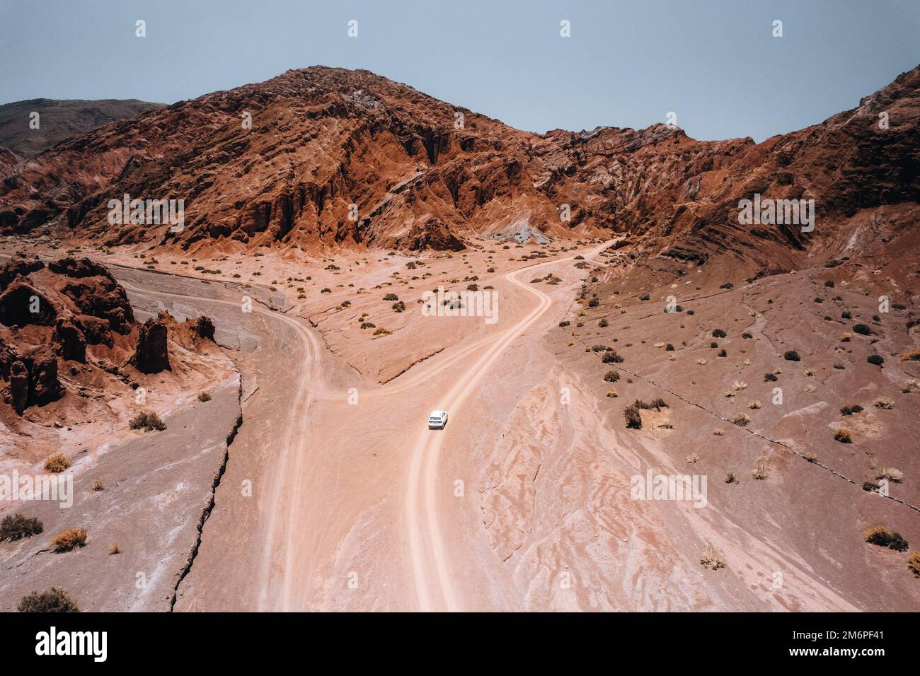 Rainbow Valley red rocks in San Pedro de Atacama Desert Chile Stock ...