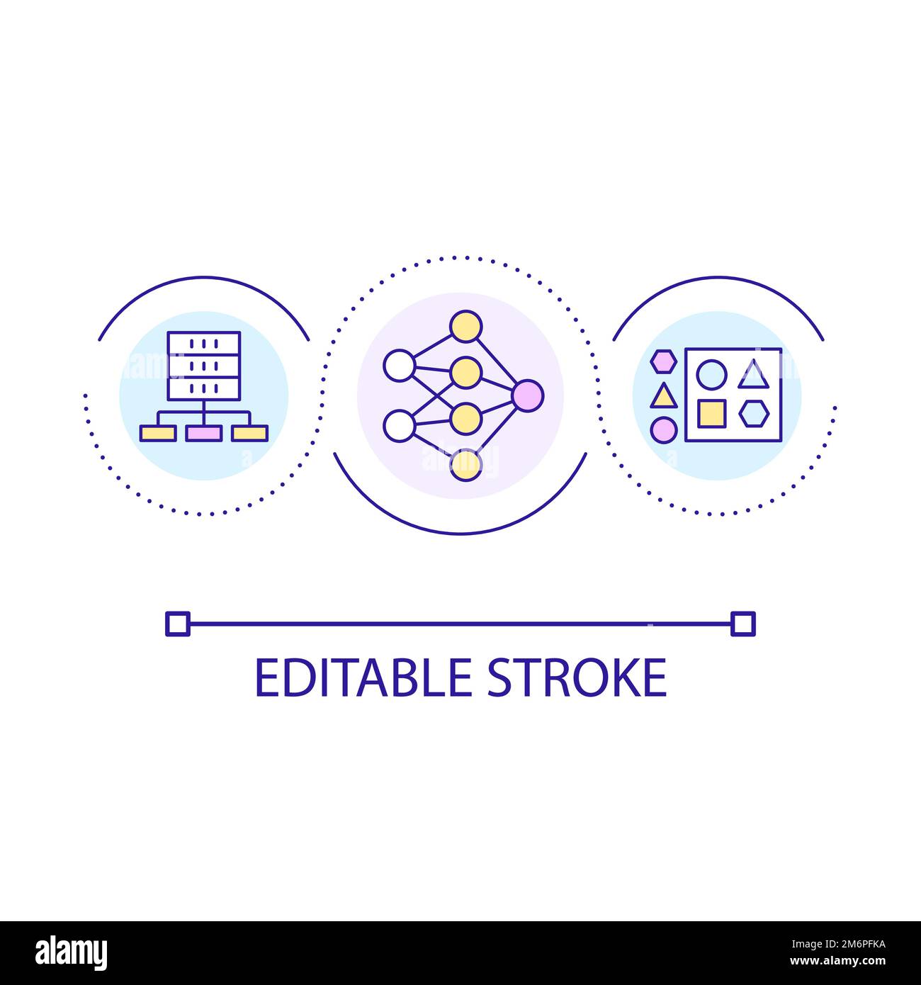 Digital data segregation loop concept icon Stock Vector