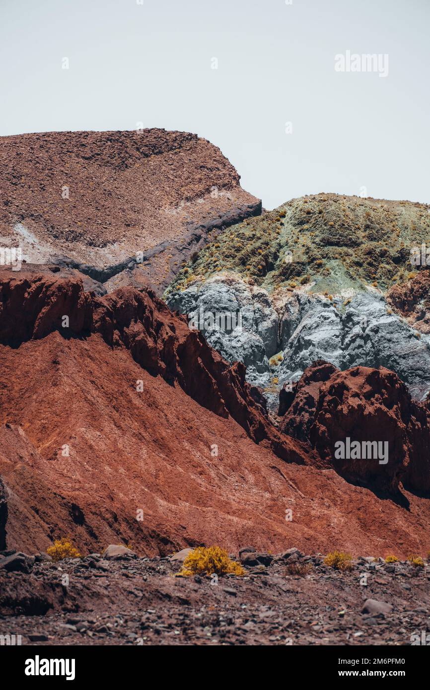 Rainbow Valley red rocks in San Pedro de Atacama Desert Chile Stock ...