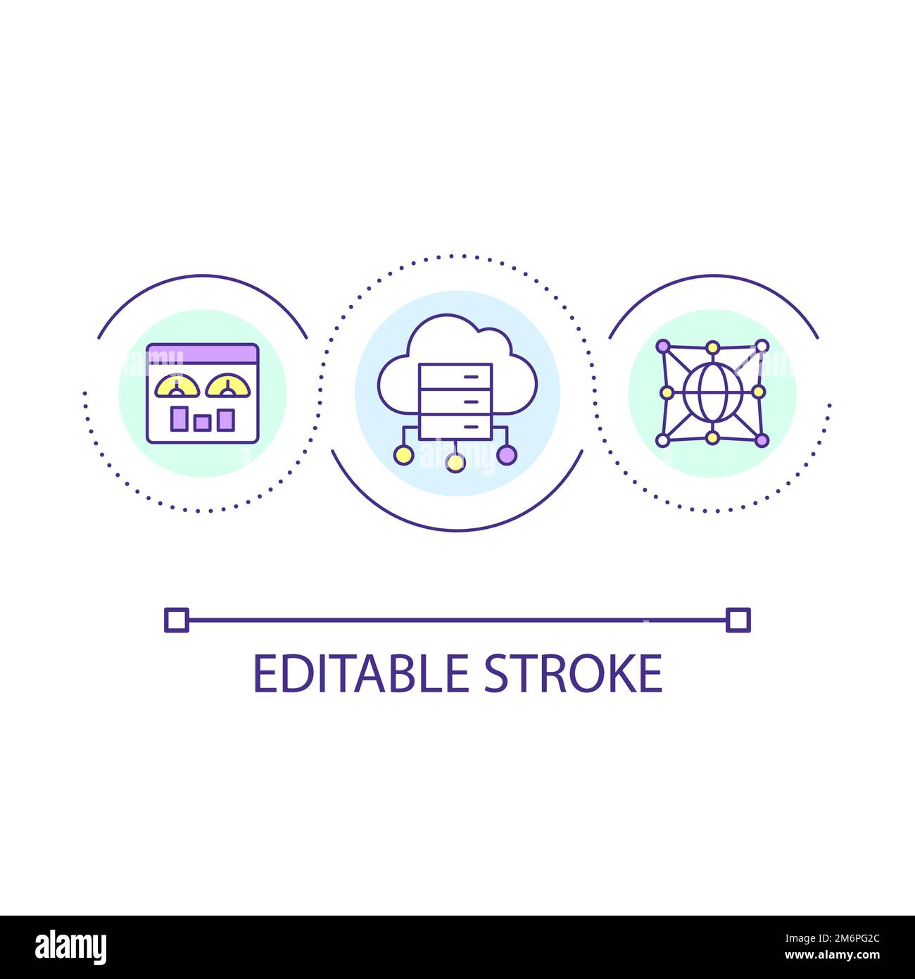 Global data cloud storage loop concept icon Stock Vector