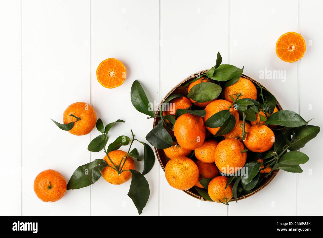 Fresh mandarin oranges fruit or tangerines or jeruk santang madu.Usually  Served for Chinese New Year Stock Photo by edgunn36