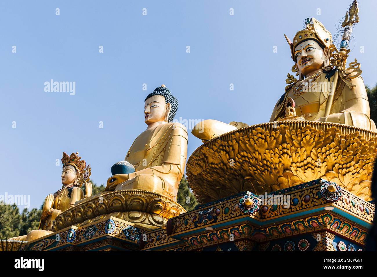 Golden Statues in Buddha Park Kathmandu Nepal Stock Photo Alamy