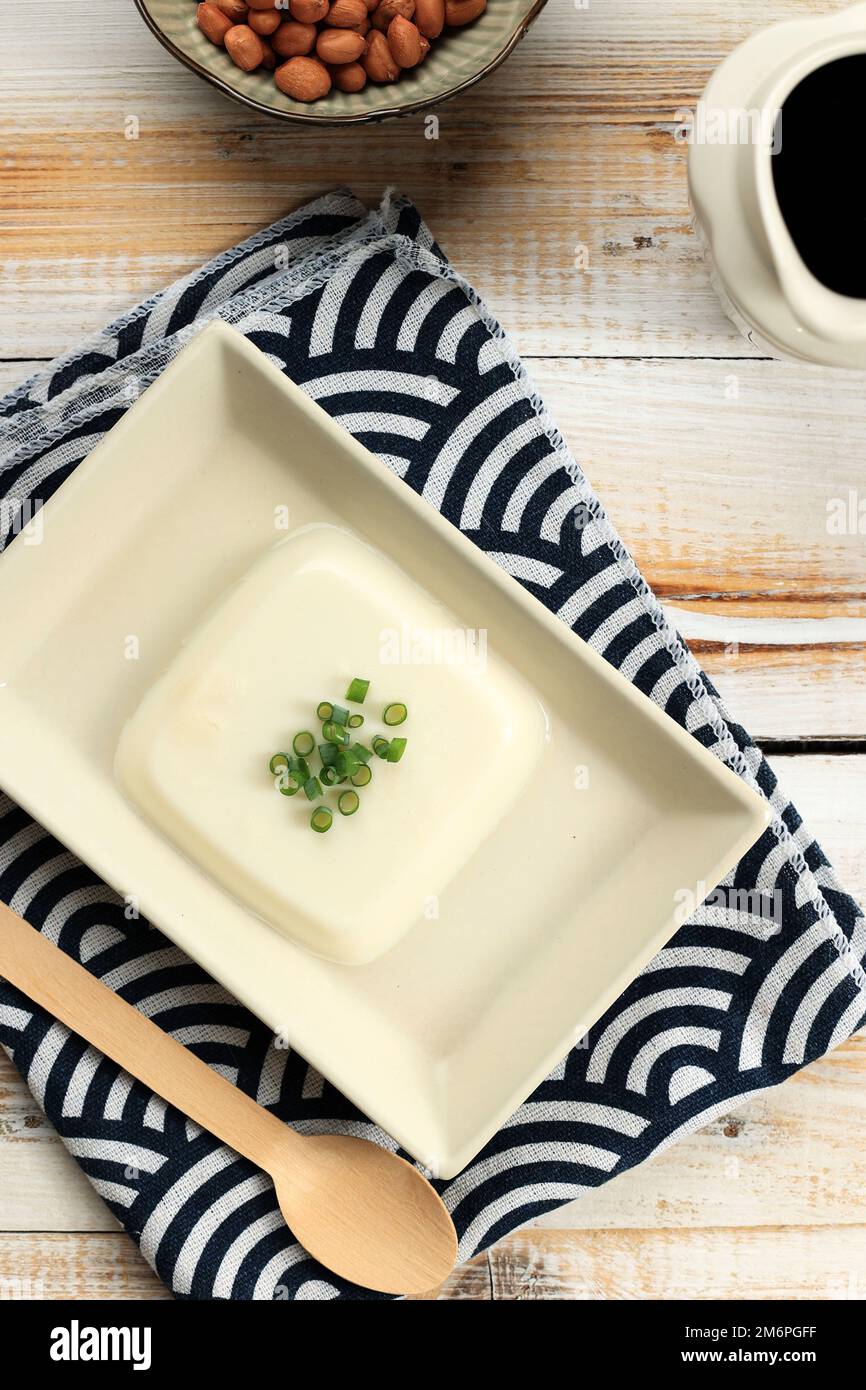 Jimami Dofu Pudding, Okinawa Traditional Tofu. Top View Stock Photo Alamy
