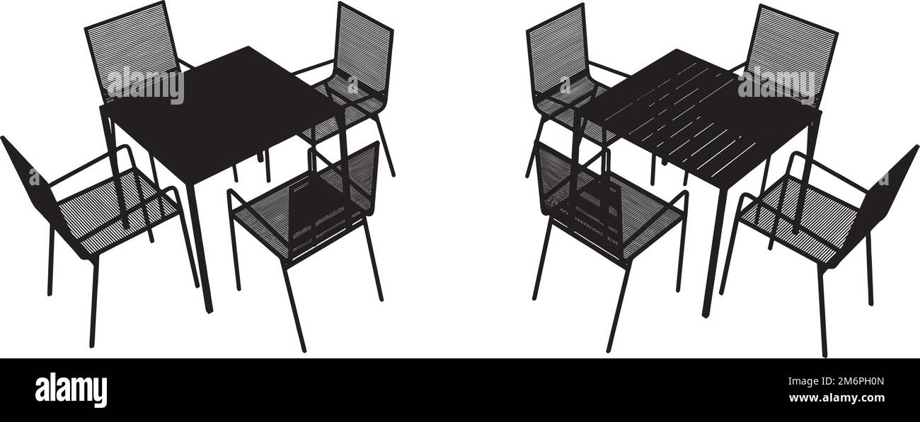 Dining Table And Chairs Vector Stock Vector Image & Art Alamy