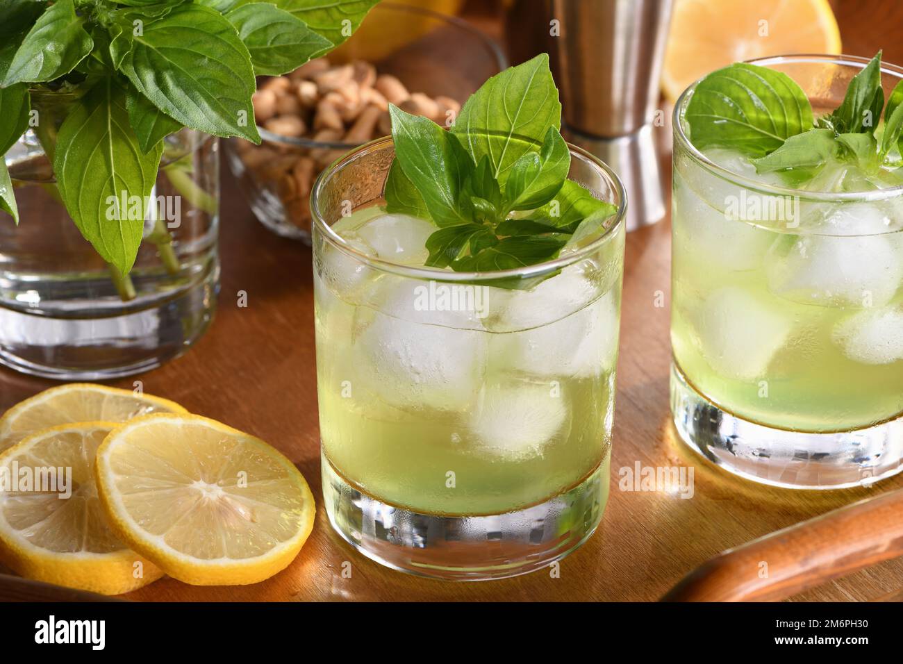 Thai Basil Gimlet Cocktail Stock Photo Alamy