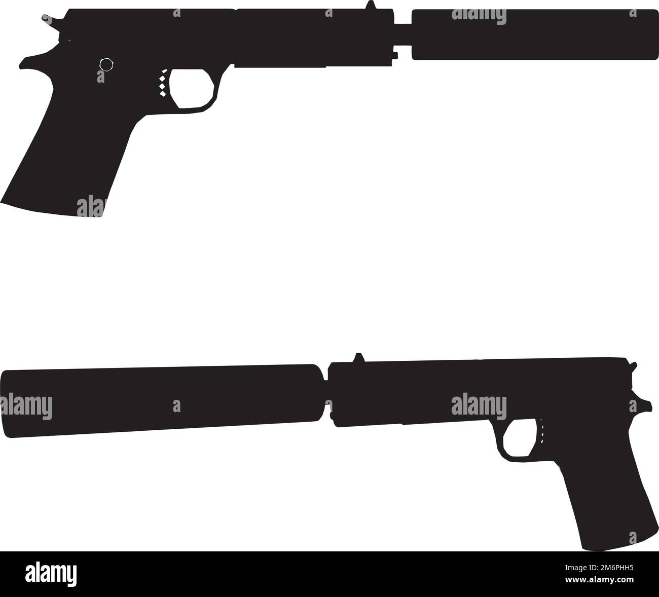 Pistol With Silencer Vector Stock Vector Image & Art - Alamy