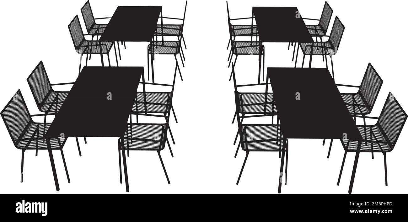 Dining Table And Chairs Vector Stock Vector